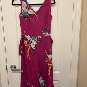 Floral Pink Sleeveless Jumpsuit